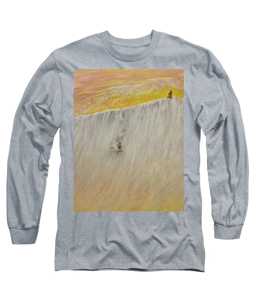 Ski Long Sleeve T-Shirt featuring the painting A Pair Beats A Full House by Michael Cuozzo