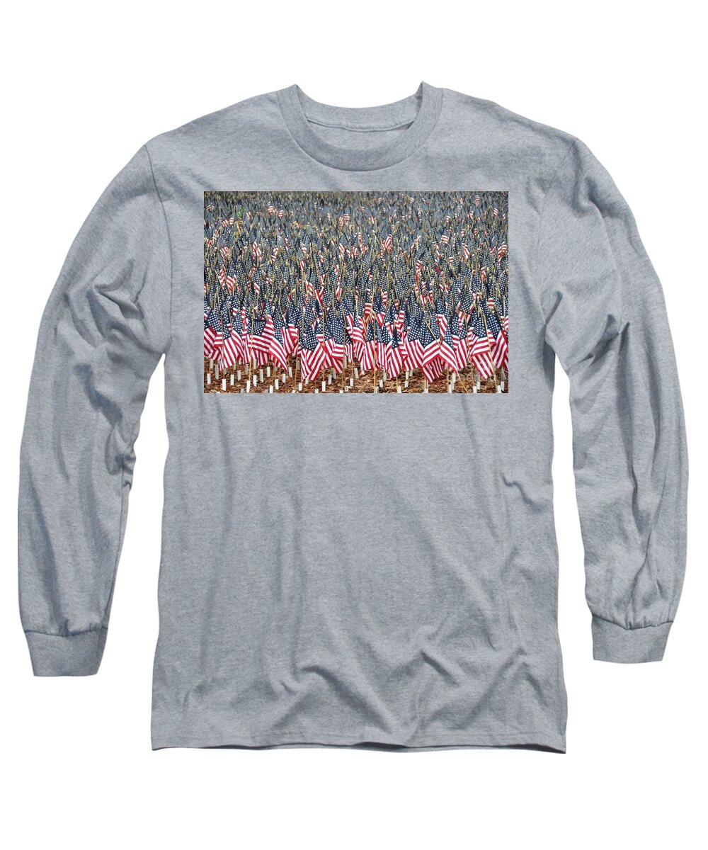 American Flag Long Sleeve T-Shirt featuring the photograph A Thousand Flags by John Black