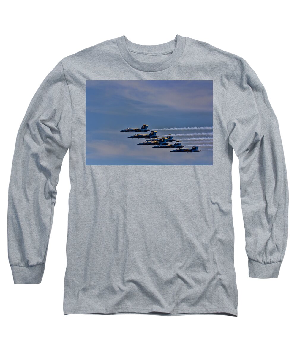 Blue Angels Long Sleeve T-Shirt featuring the photograph Blues by David Gleeson