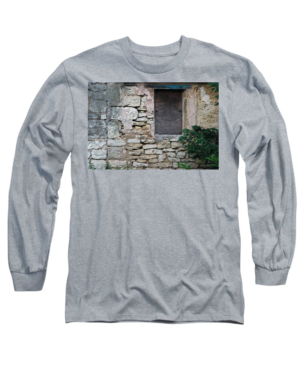 Boarded Long Sleeve T-Shirt featuring the photograph Boarded Window England by David Kleinsasser