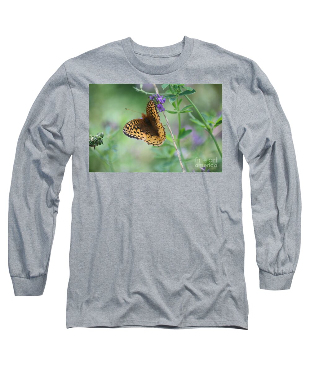Scenery Long Sleeve T-Shirt featuring the photograph Close-Up Butterfly by Mary Mikawoz