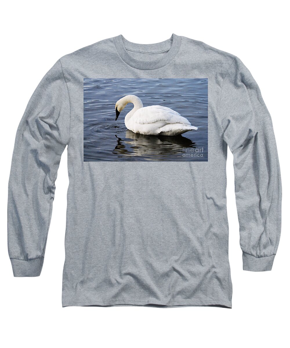Photography Long Sleeve T-Shirt featuring the photograph Dribbling Swan by Larry Ricker