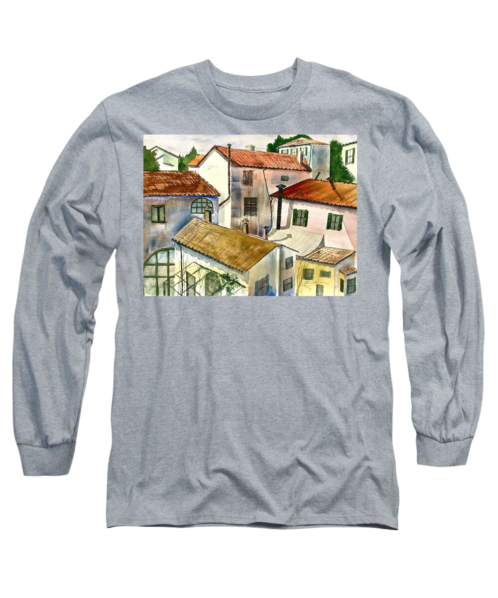 Florence Long Sleeve T-Shirt featuring the painting Florentina Sonetina by Frank SantAgata
