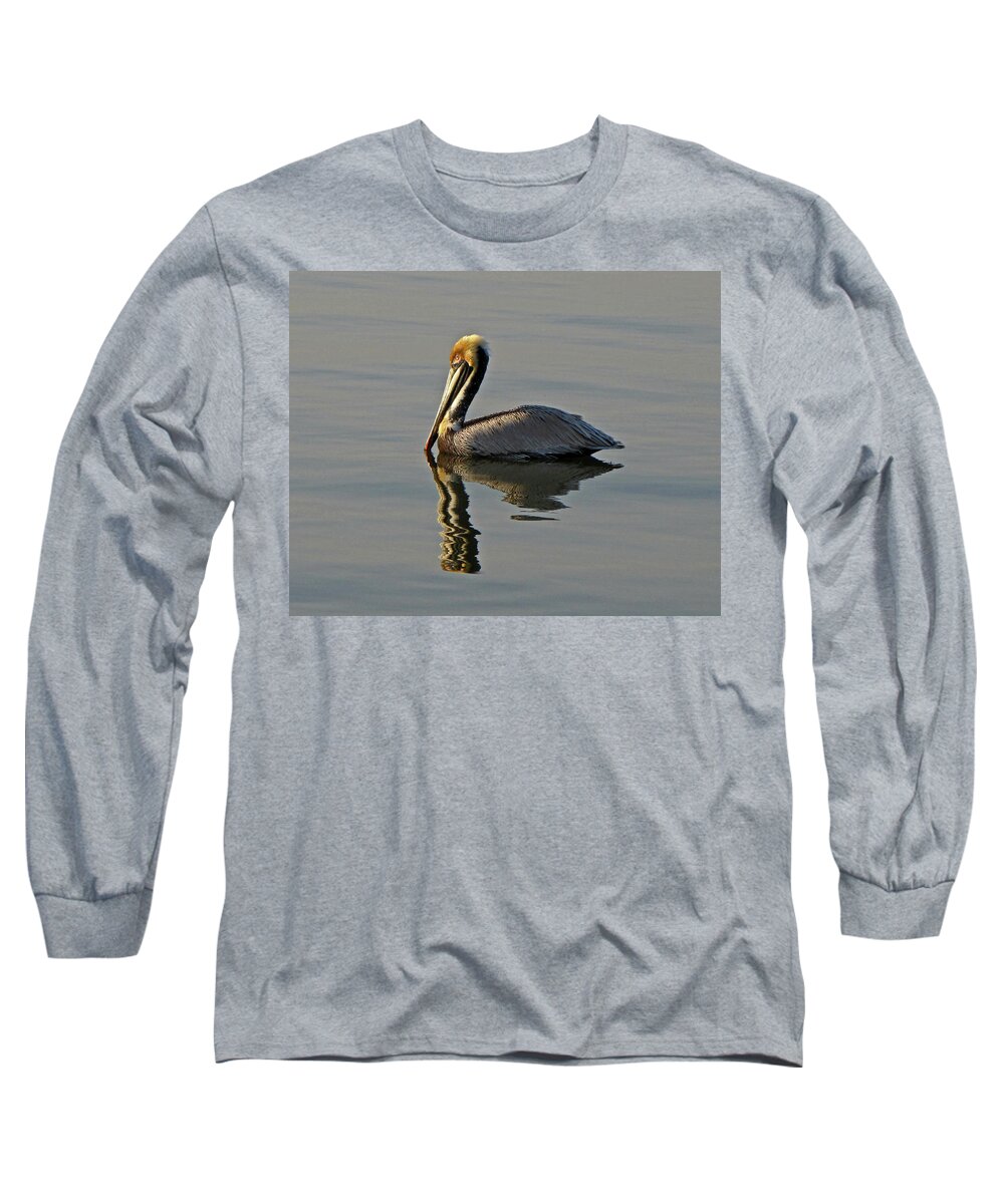 Nature Long Sleeve T-Shirt featuring the photograph Florida Pelican by Peggy Urban