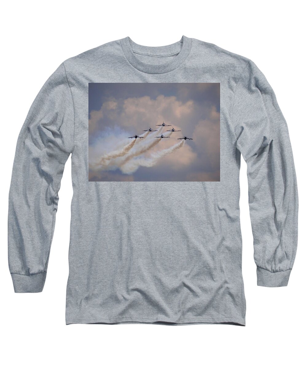 Flying Long Sleeve T-Shirt featuring the photograph Flying in Formation by Julia Wilcox