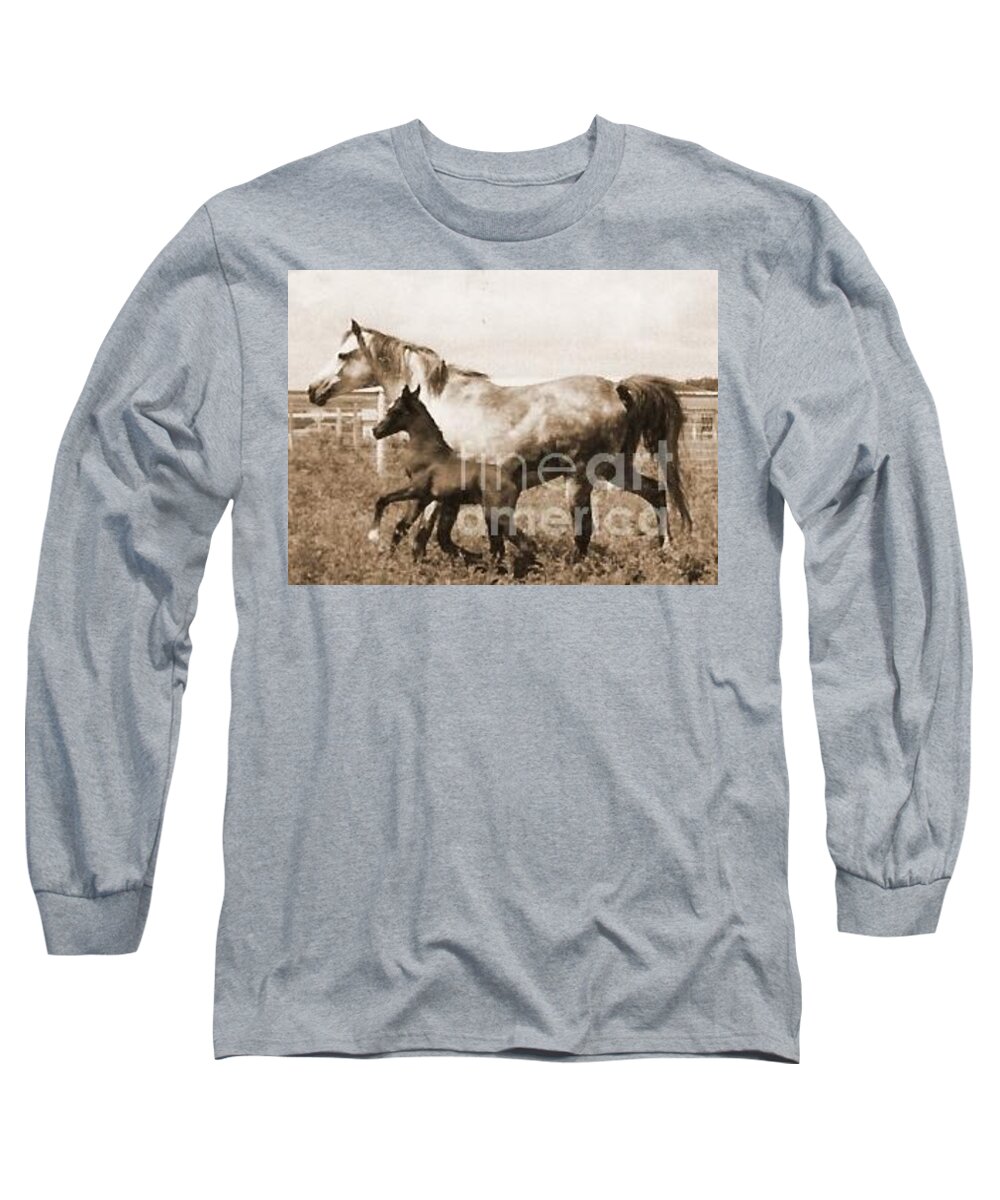 Mare Long Sleeve T-Shirt featuring the photograph Mare and Foal by Vonda Lawson-Rosa