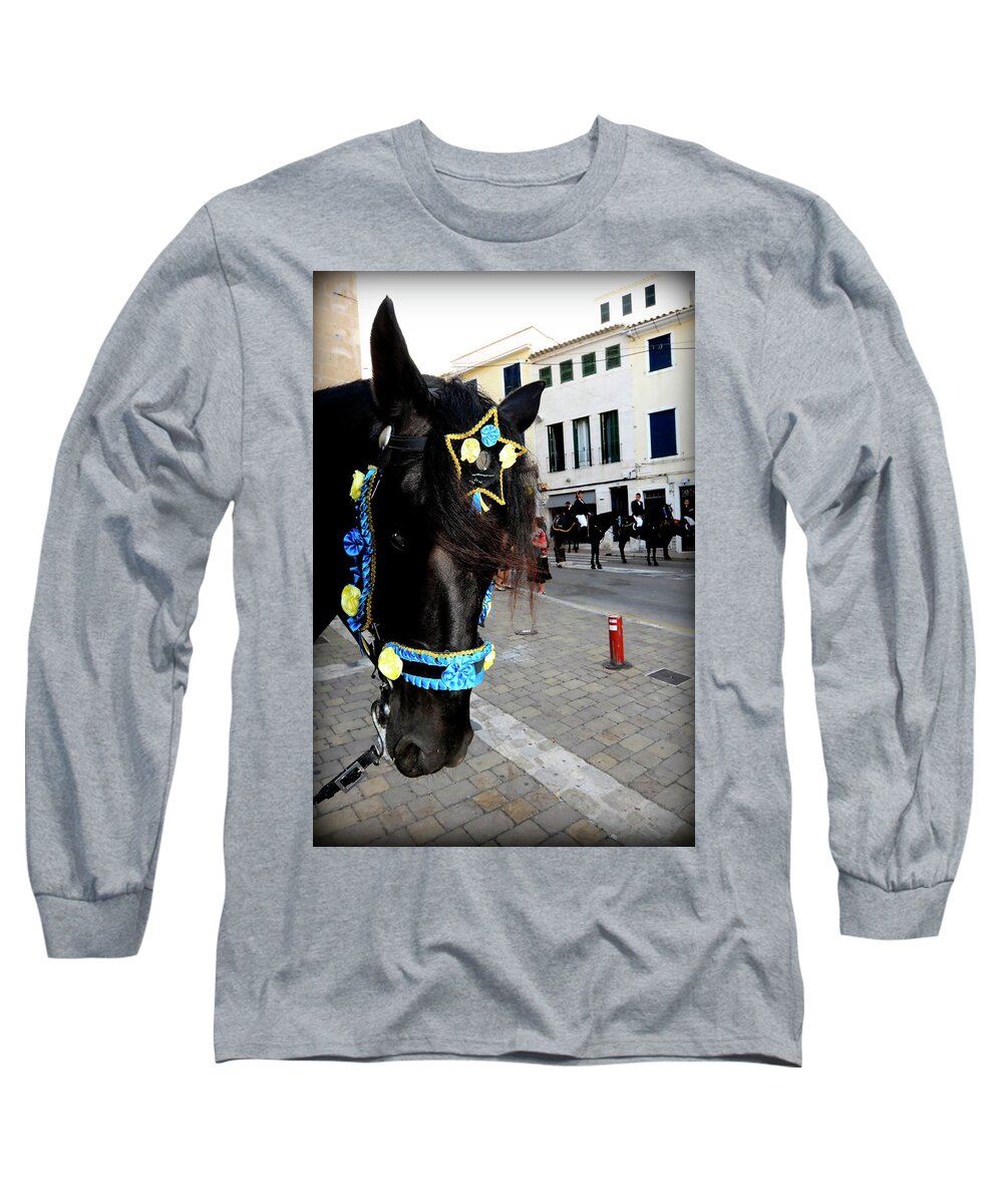 Horse Long Sleeve T-Shirt featuring the photograph Menorca Horse 1 by Pedro Cardona Llambias