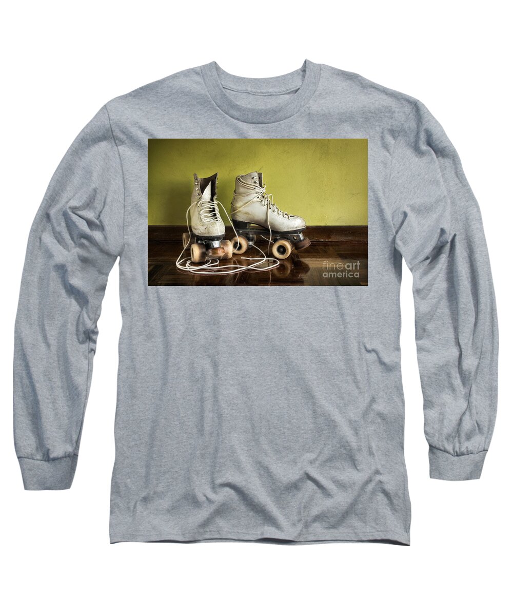 Active Long Sleeve T-Shirt featuring the photograph Old Roller-Skates by Carlos Caetano