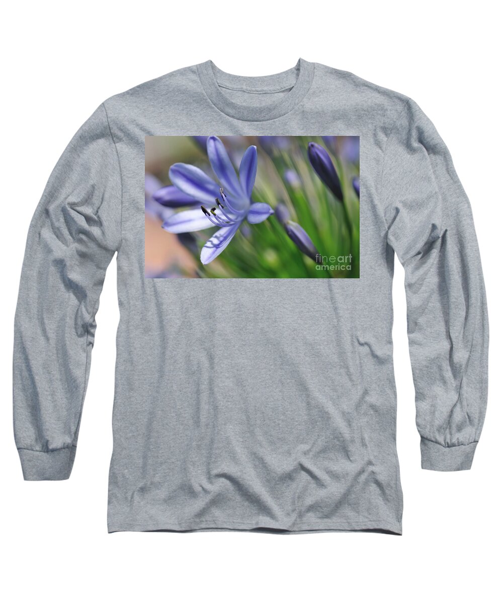 Photography Long Sleeve T-Shirt featuring the photograph Painterly Agapantha by Kaye Menner