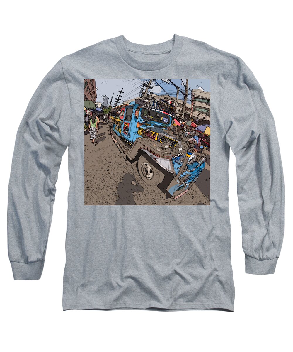 Philippines Long Sleeve T-Shirt featuring the painting Philippines 1305 Wild Thing by Rolf Bertram