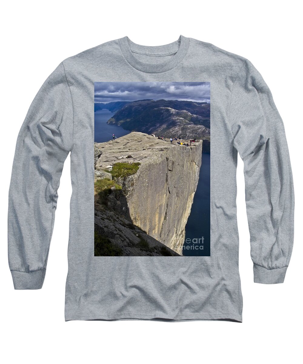 Europe Long Sleeve T-Shirt featuring the photograph Pulpit Rock by Heiko Koehrer-Wagner
