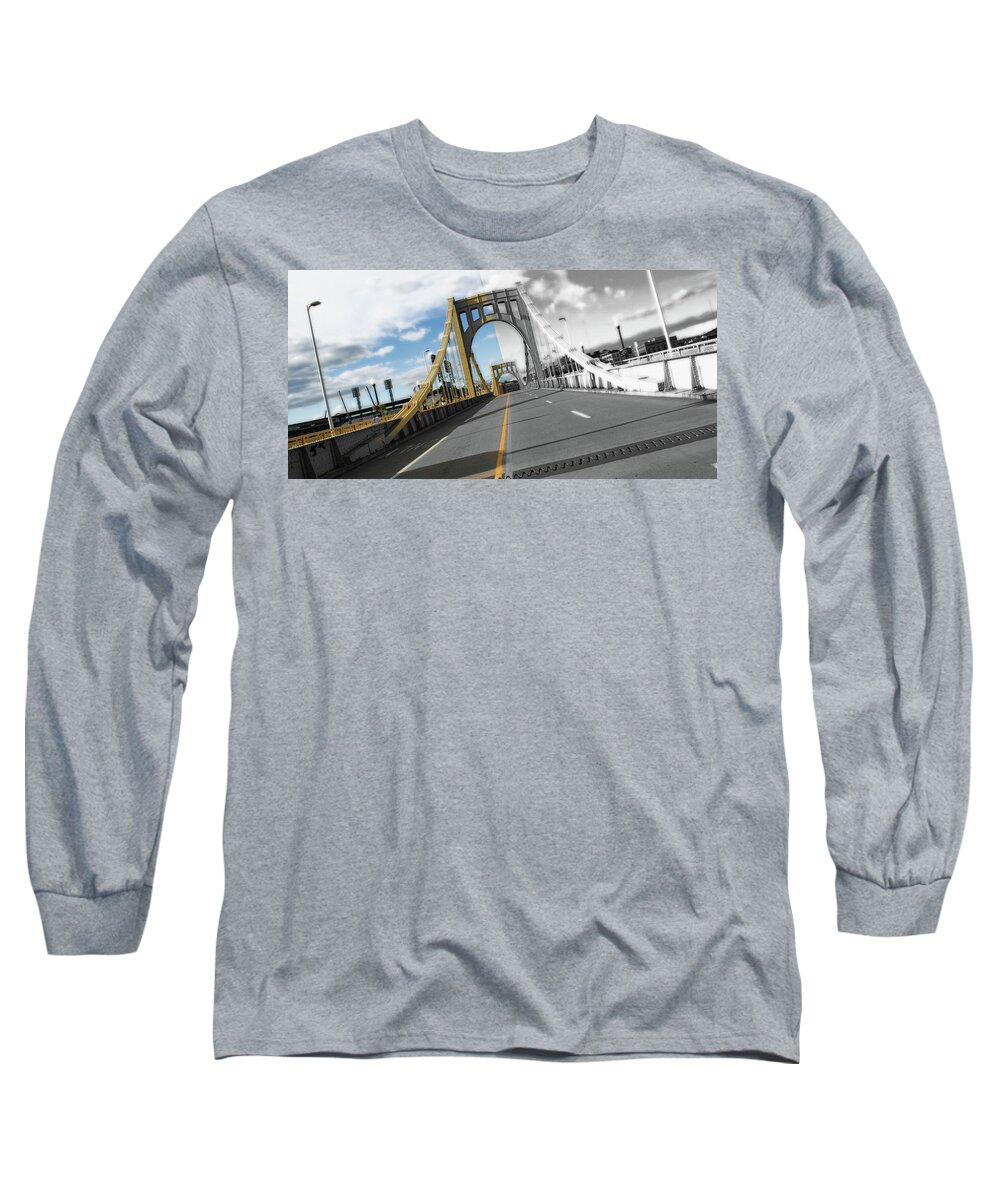 Pittsburgh Long Sleeve T-Shirt featuring the photograph Steel City Bridge by La Dolce Vita