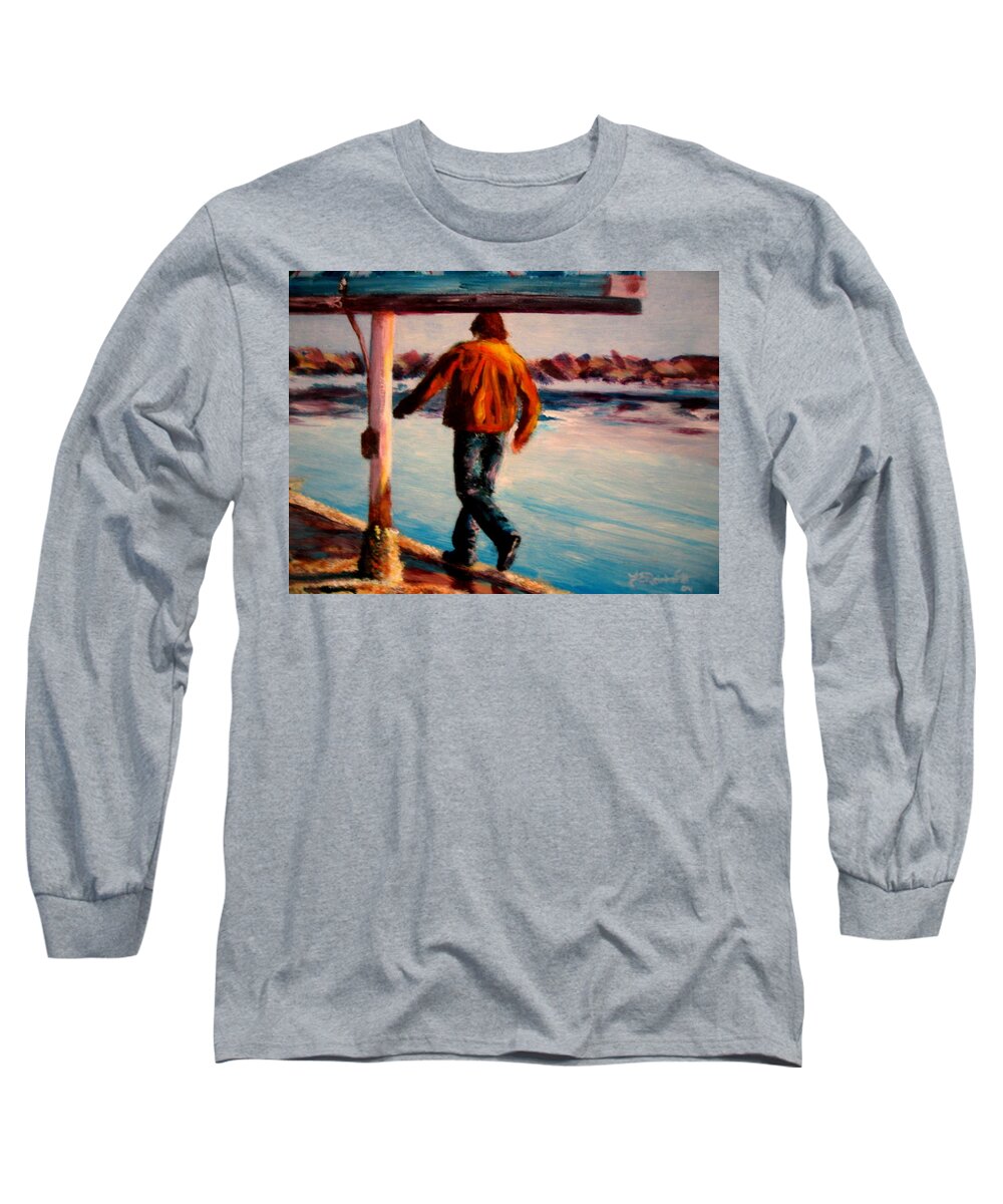 Man Long Sleeve T-Shirt featuring the painting Stride by Jason Reinhardt