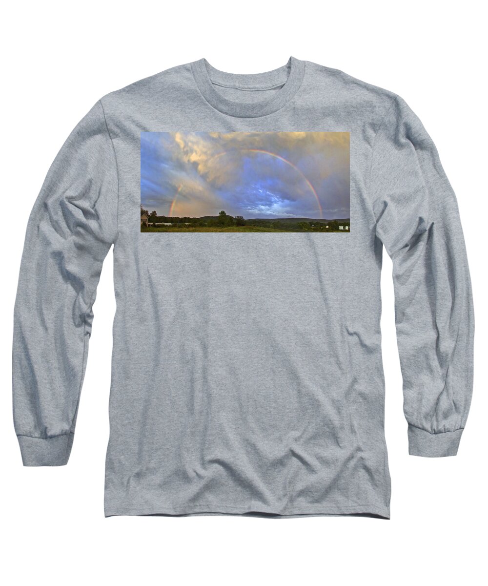 Panoramic Long Sleeve T-Shirt featuring the photograph Sunset Rainbow by S Paul Sahm