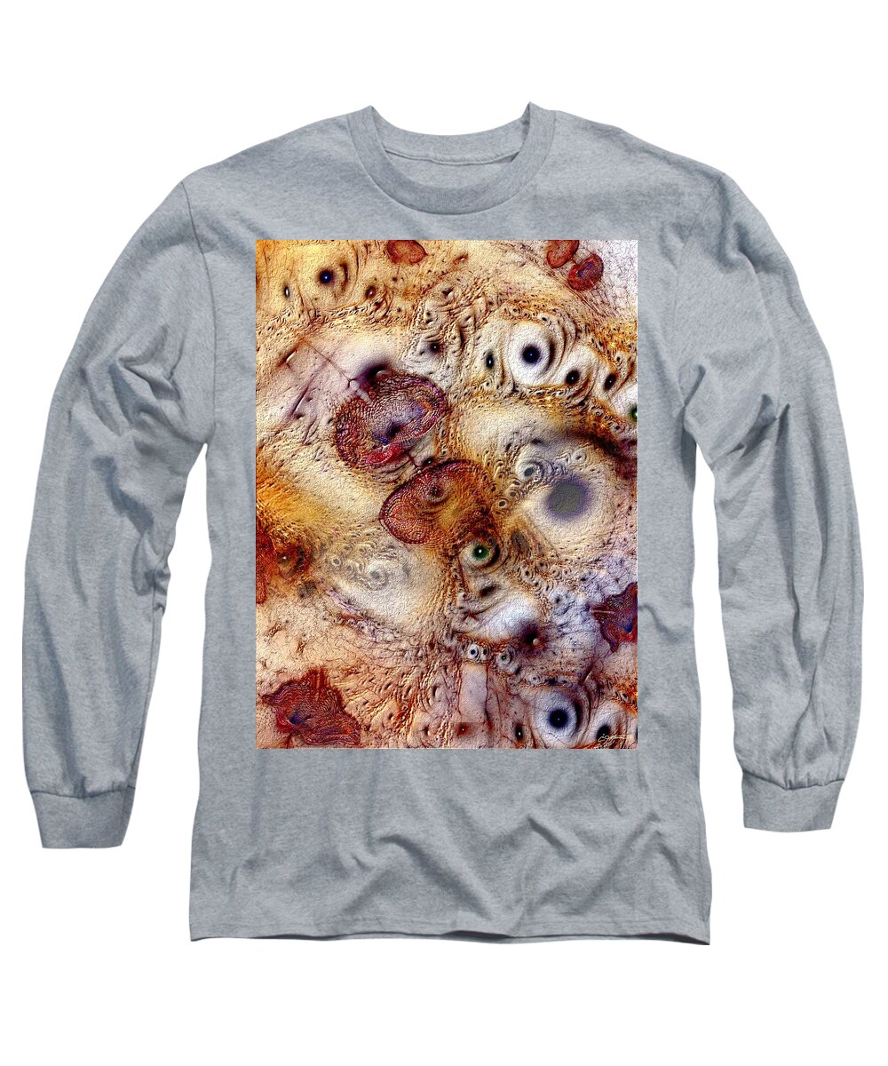Abstract Long Sleeve T-Shirt featuring the digital art Unphased and Confused by Casey Kotas