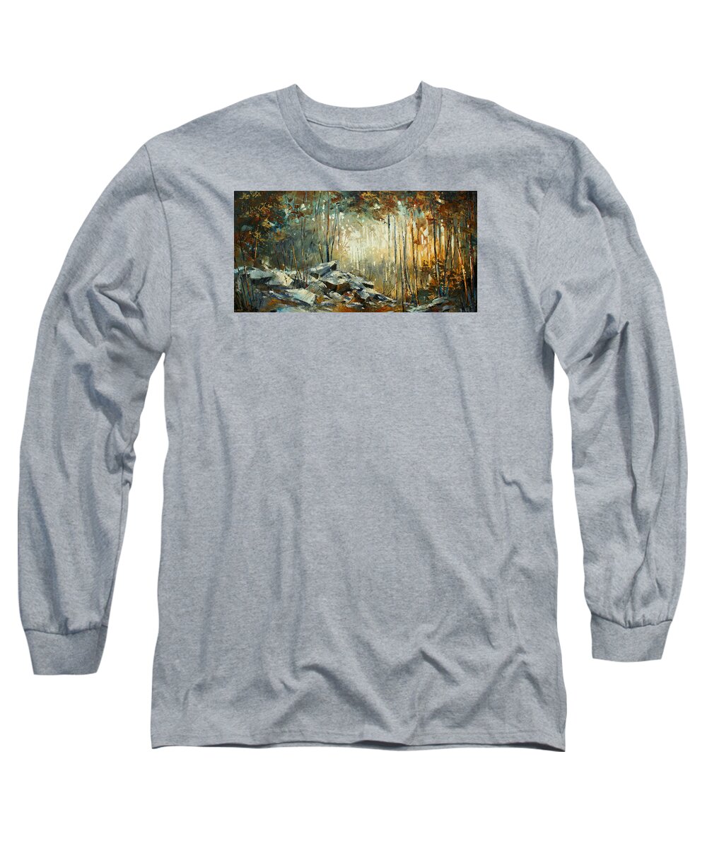 Knife Painting Long Sleeve T-Shirt featuring the painting ' Found Moment ' by Michael Lang