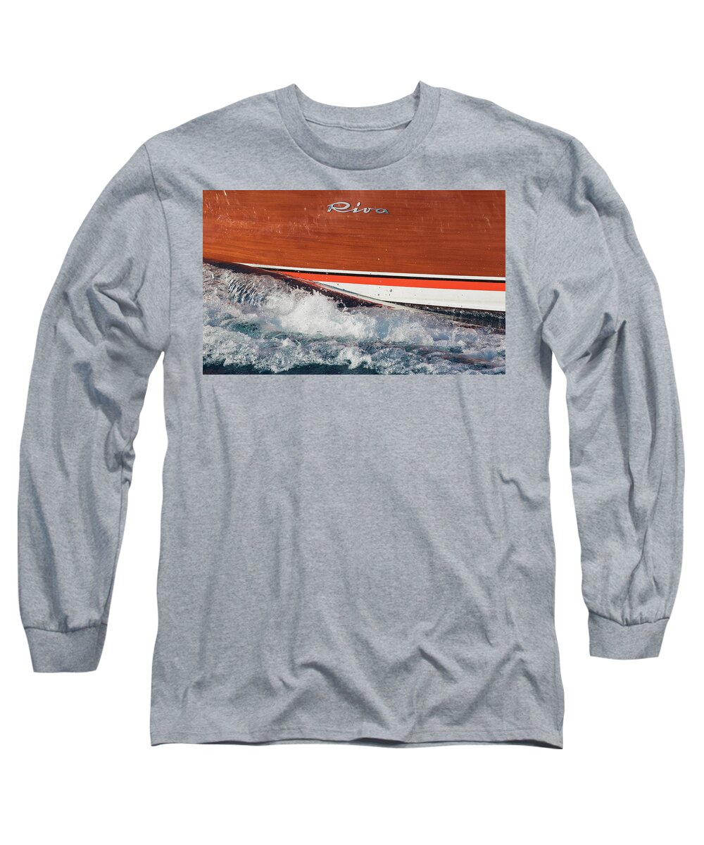 Riva Long Sleeve T-Shirt featuring the photograph Aquarama Wake #2 by Steven Lapkin