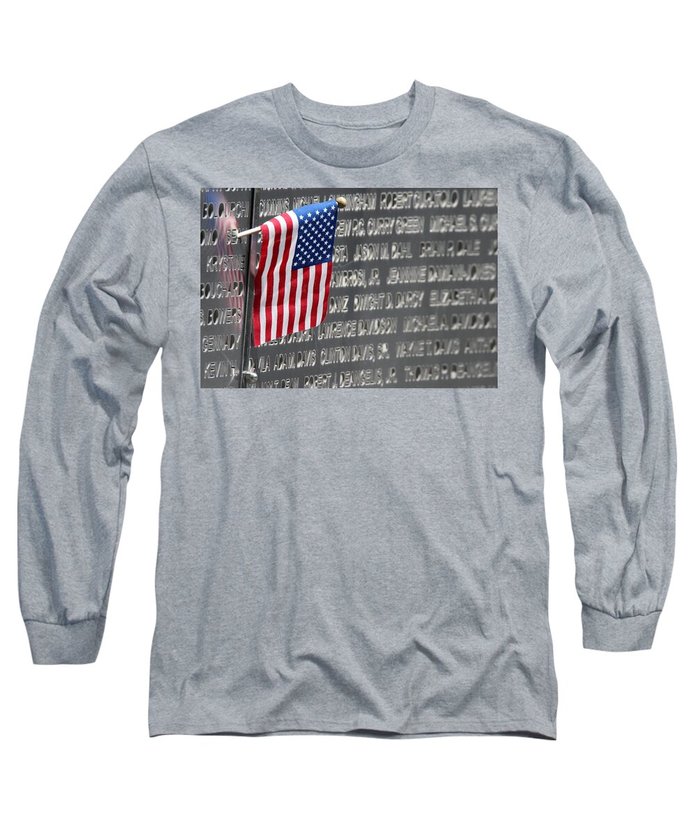 9-11 Long Sleeve T-Shirt featuring the photograph 9 11 Memorial Rocky Point New York #1 by Bob Savage