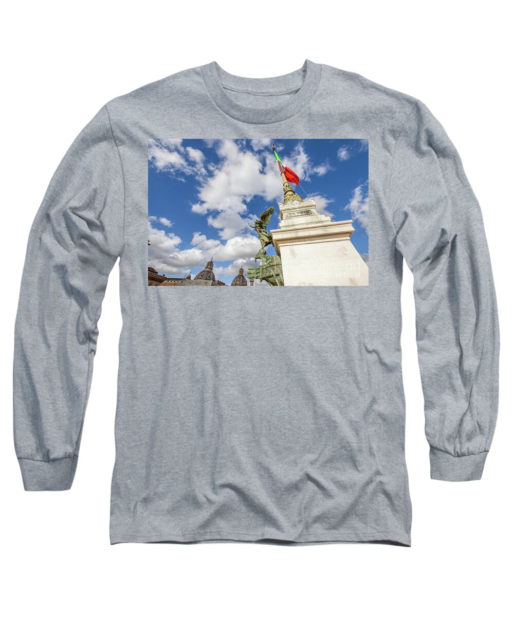 Rome Long Sleeve T-Shirt featuring the photograph Altare della Patria Roma #1 by Benny Marty