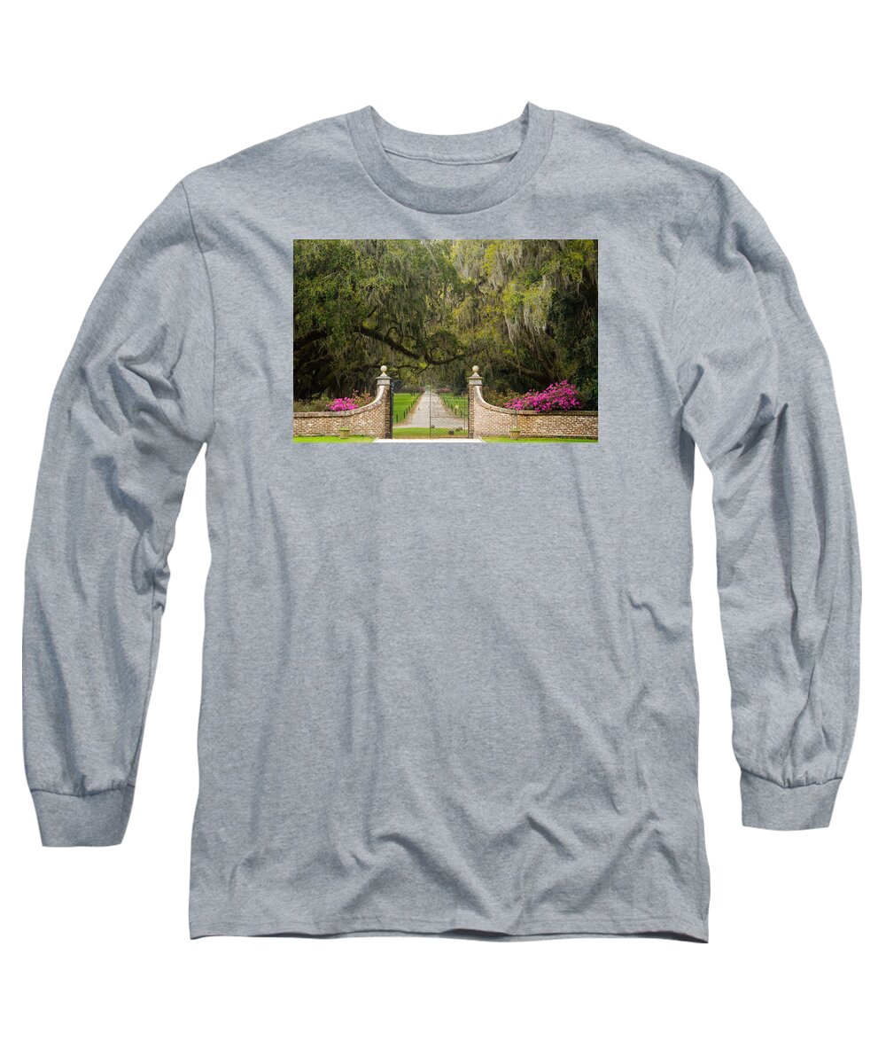 Mt. Pleasant Long Sleeve T-Shirt featuring the photograph Boone Hall Plantation #1 by Eggers Photography