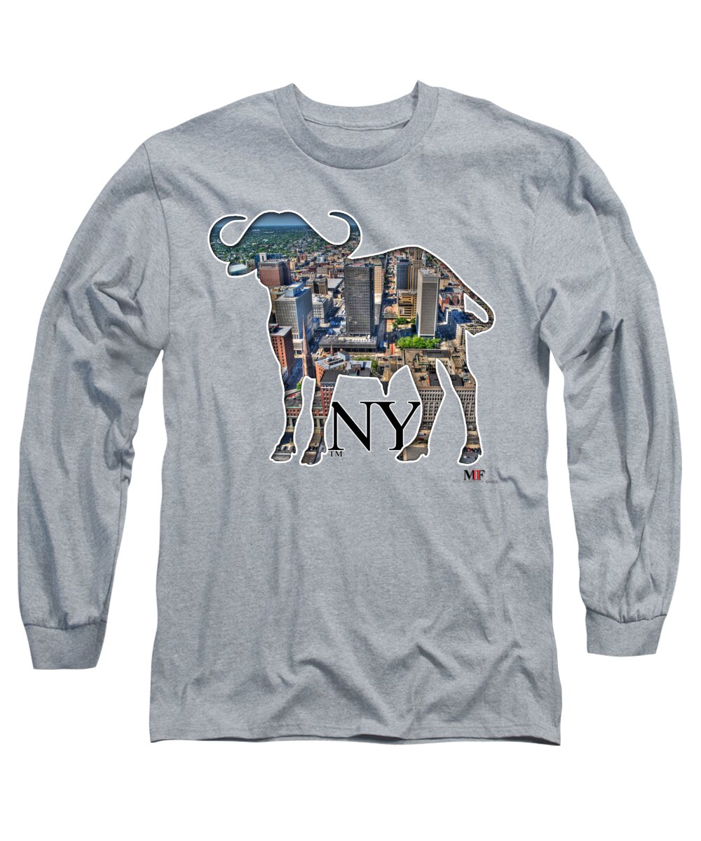Michael Frank Jr; Nikon; Hdr; Iphone Case; Iphone; Galaxy; Galaxy Case; Phone Case; Buffalo; Buffalo Ny; Buffalo Long Sleeve T-Shirt featuring the photograph Buffalo NY Court St #1 by Michael Frank Jr