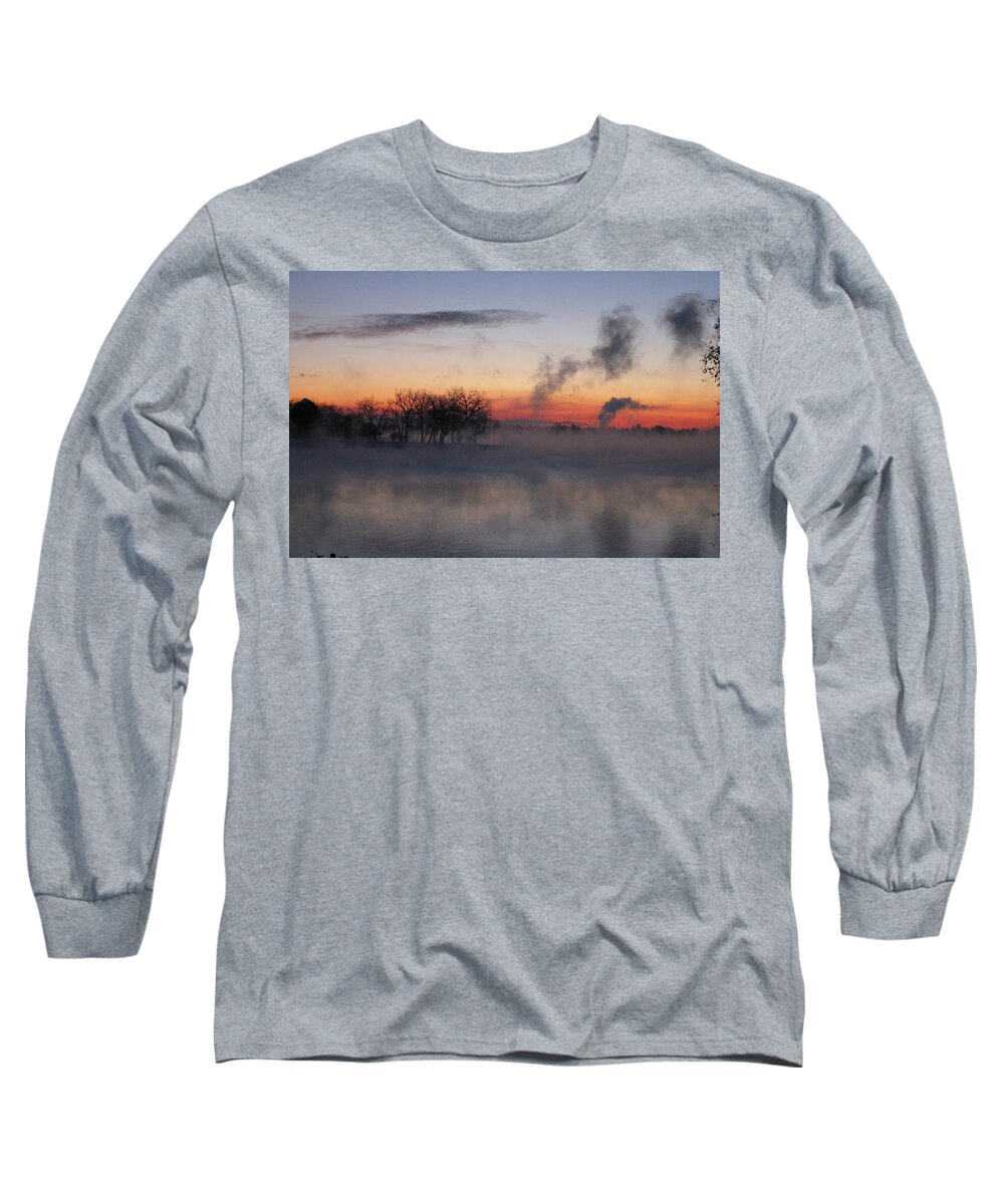 Fog Long Sleeve T-Shirt featuring the photograph Fog On The Lake #1 by Trent Mallett