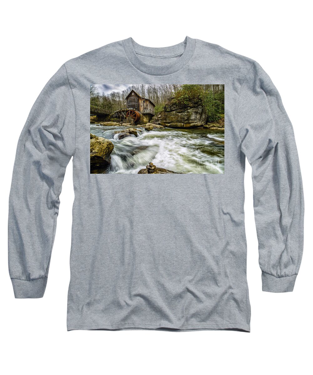Babcock State Park Long Sleeve T-Shirt featuring the photograph Glade Creek Grist Mill #1 by Thomas R Fletcher