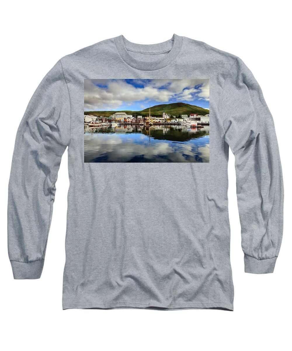 Europe Long Sleeve T-Shirt featuring the photograph Husavik harbor #1 by Alexey Stiop