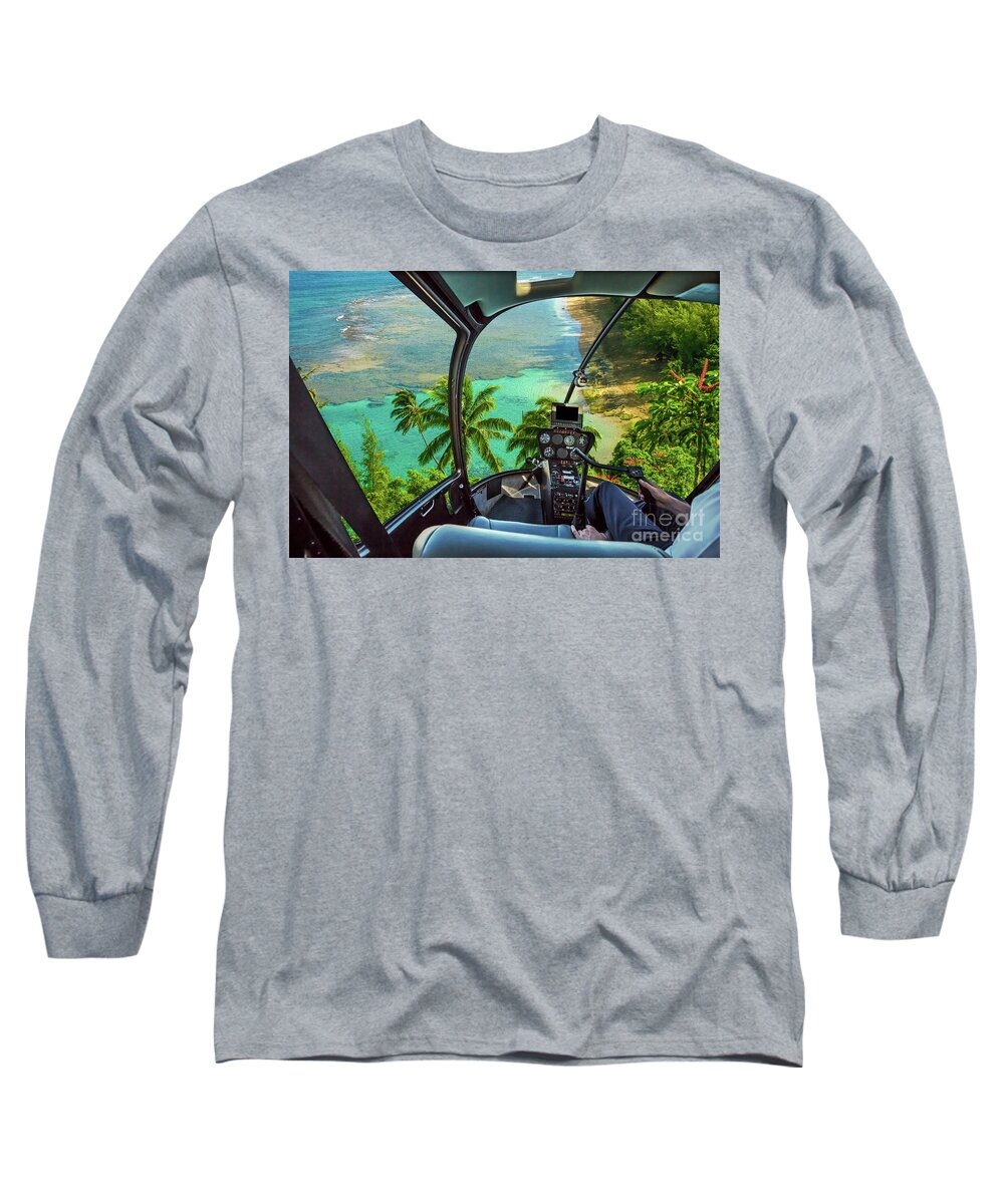 Hawaii Long Sleeve T-Shirt featuring the photograph Kauai scenic flight #2 by Benny Marty