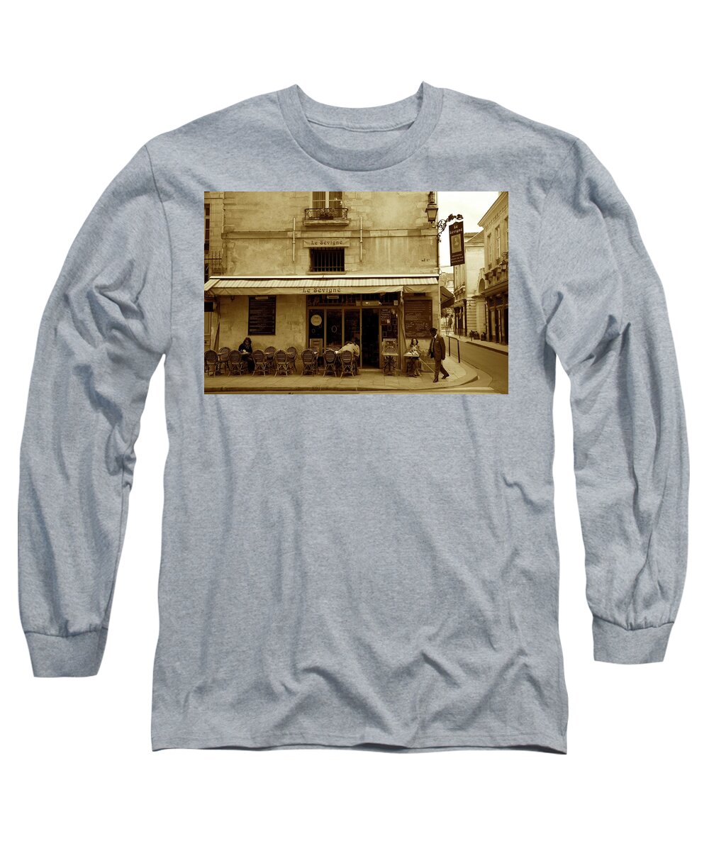 Cafe Culture Long Sleeve T-Shirt featuring the photograph Le Sevigne #1 by Lee Stickels