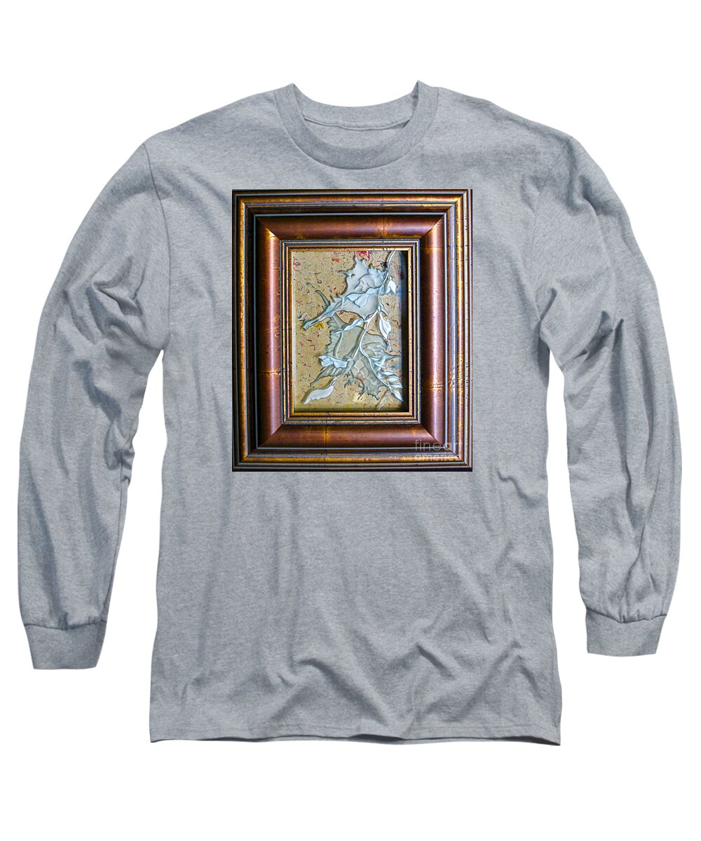 Red Long Sleeve T-Shirt featuring the glass art Remnants of the Sea by Alone Larsen