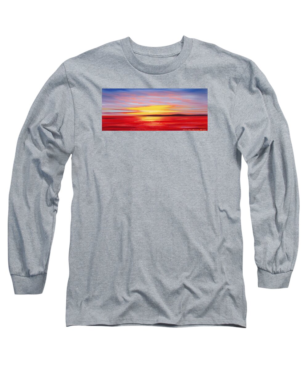 Sunset Long Sleeve T-Shirt featuring the painting Magic at Sunset #2 by Gina De Gorna