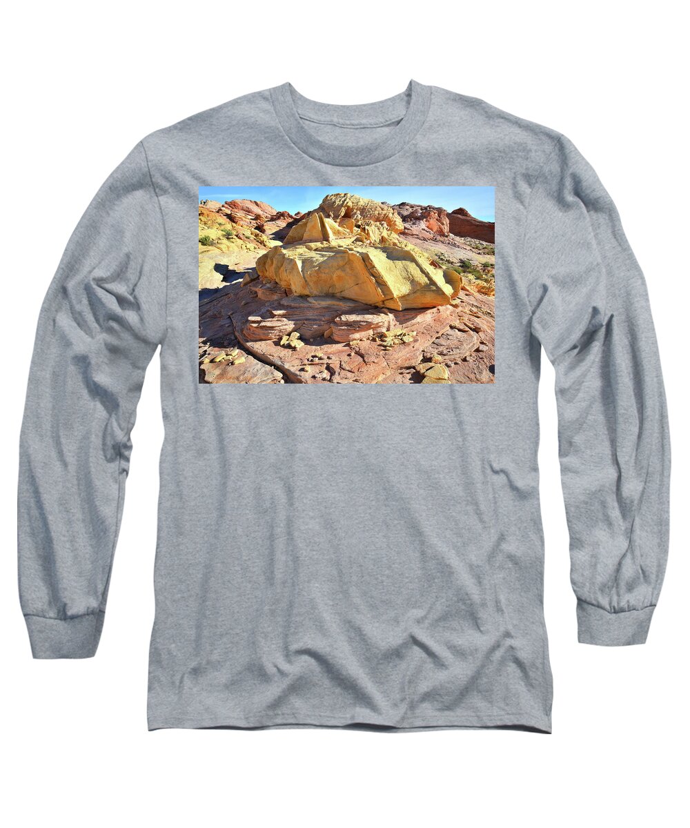 Valley Of Fire State Park Long Sleeve T-Shirt featuring the photograph Morning in Wash 3 in Valley of Fire #2 by Ray Mathis