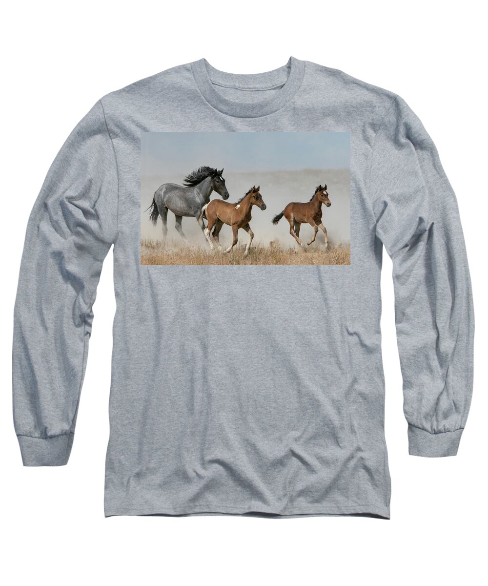 Horse Long Sleeve T-Shirt featuring the photograph Out Of The Dust #1 by Kent Keller