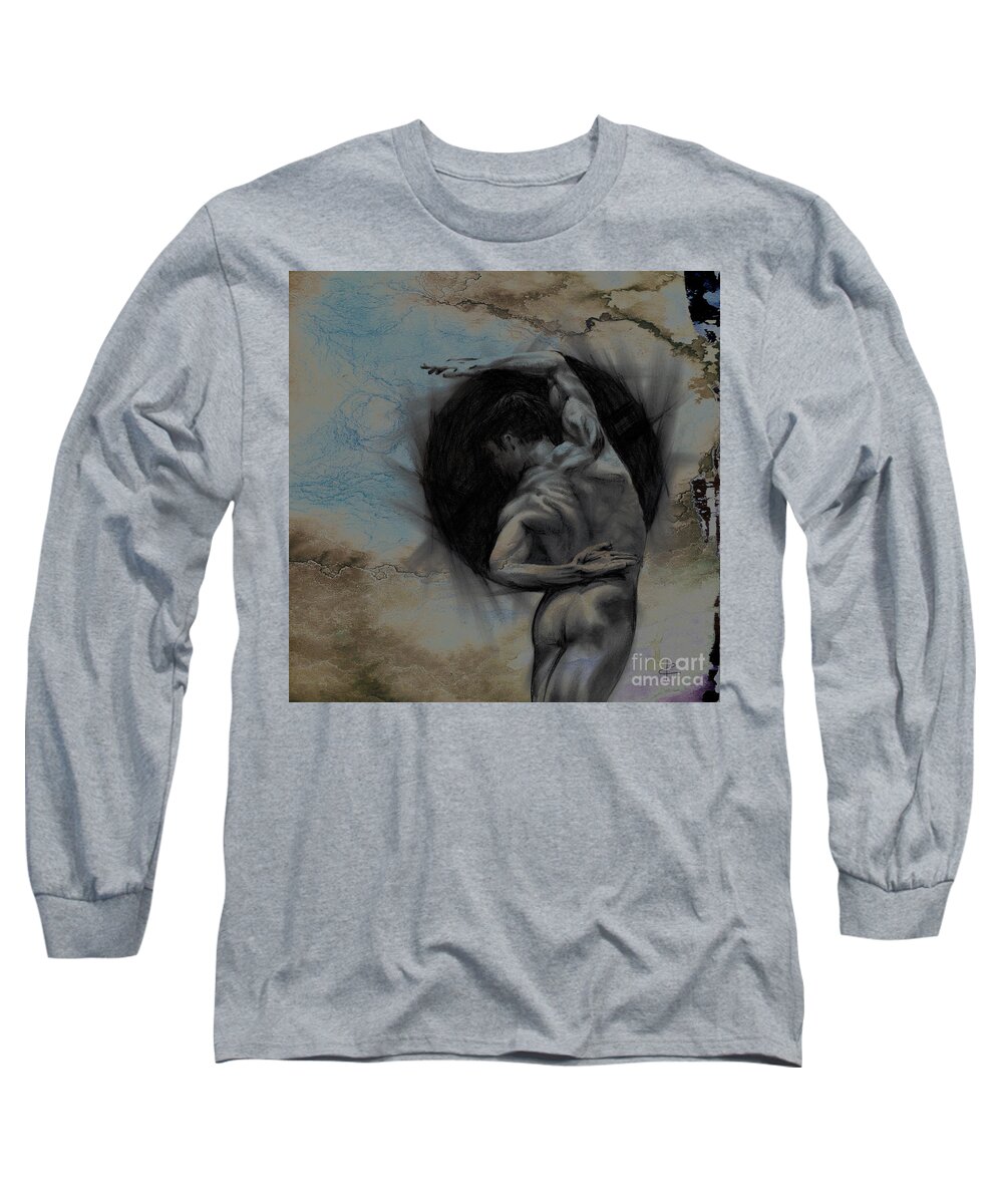 Fine Art By Paul Davenport Long Sleeve T-Shirt featuring the drawing Textured Harmony by Paul Davenport