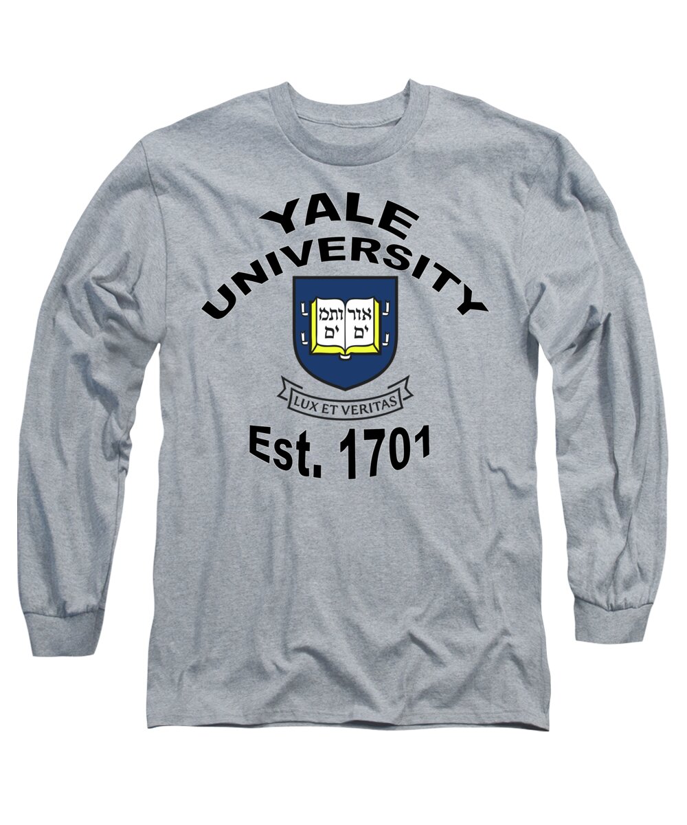 Yale Long Sleeve T-Shirt featuring the digital art Yale University Est 1701 #1 by Movie Poster Prints