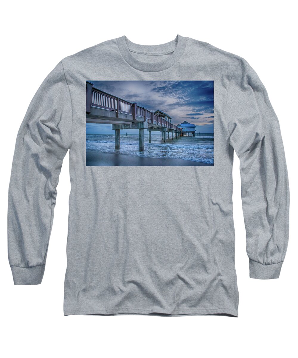 Beach Long Sleeve T-Shirt featuring the photograph 10739 Clearwater Pier 60 by Pamela Williams