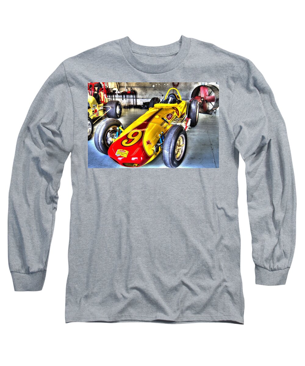 Vintage Indianapolis 500 Eddie Sachs Indy Car 1963 Eddie Sachs Indy Car Vintage Racing At Indianapolis Indianapolis 500 Gasoline Alley Old Number 9 Long Sleeve T-Shirt featuring the photograph 1963 Eddie Sachs Indy Car by Josh Williams