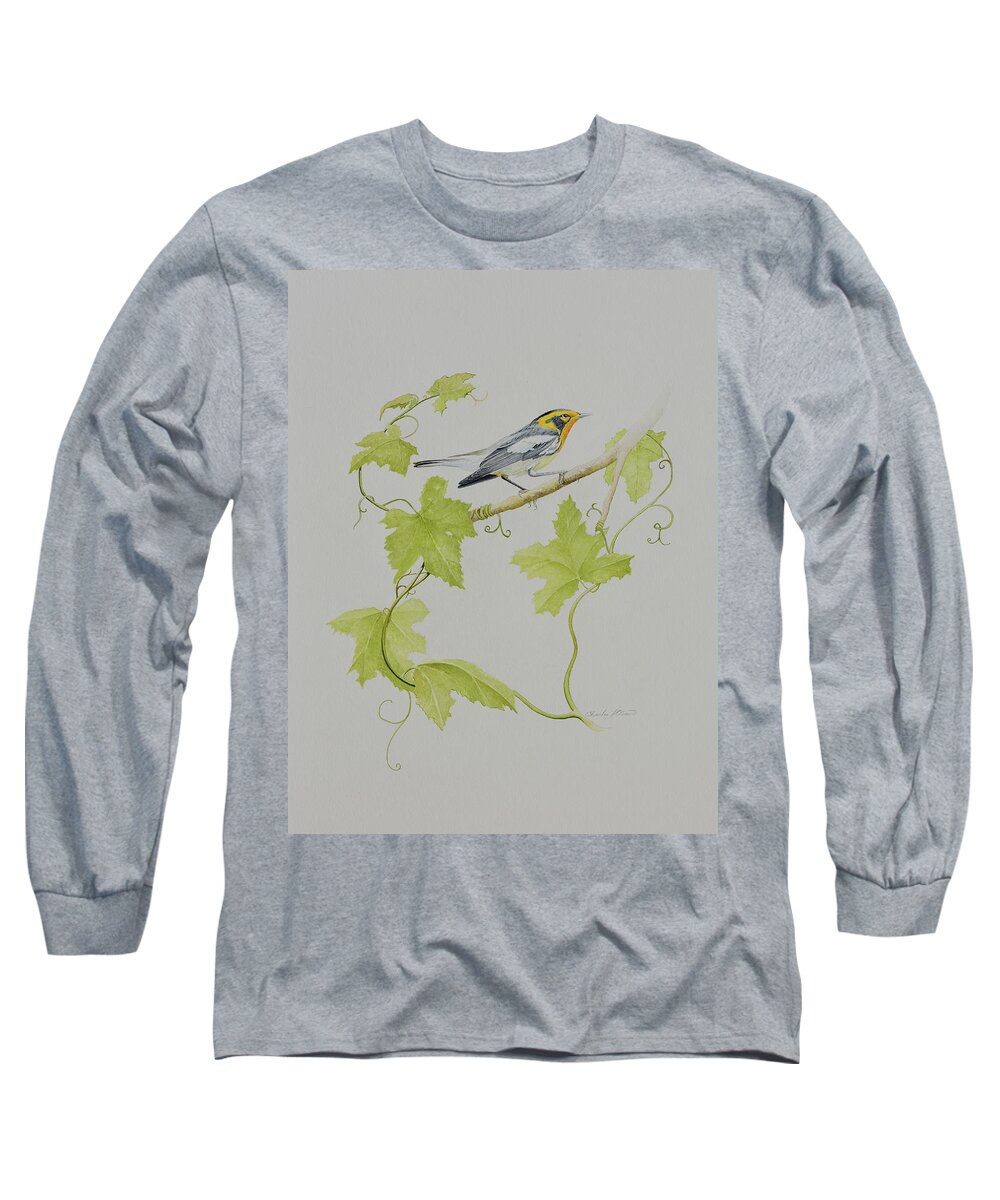 Warbler Long Sleeve T-Shirt featuring the photograph Blackburnian Warbler #2 by Charles Owens