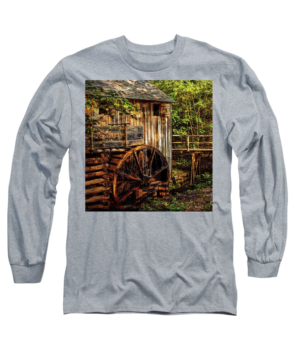 Fine Art Prints Long Sleeve T-Shirt featuring the photograph Cades Cove Mill #2 by Dave Bosse