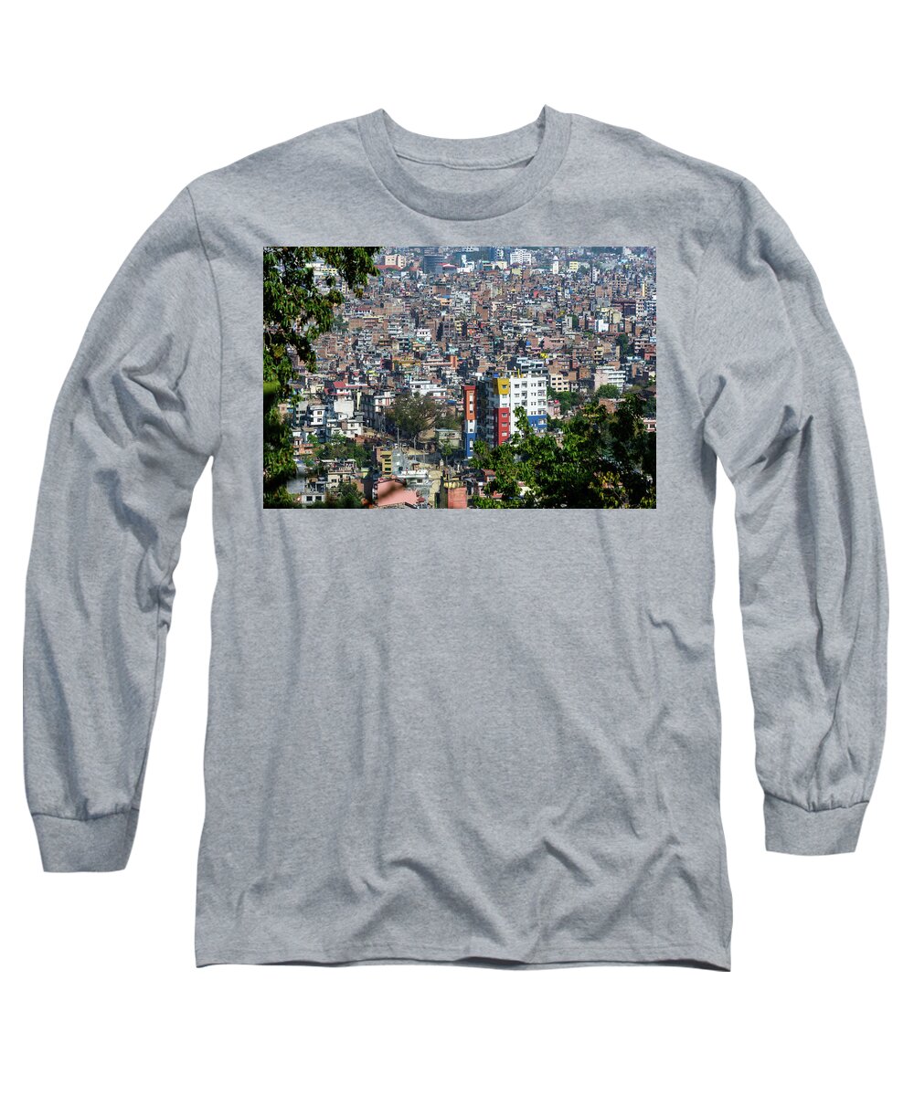 Kathmandu Long Sleeve T-Shirt featuring the photograph Kathmandu city in Nepal #2 by Dutourdumonde Photography