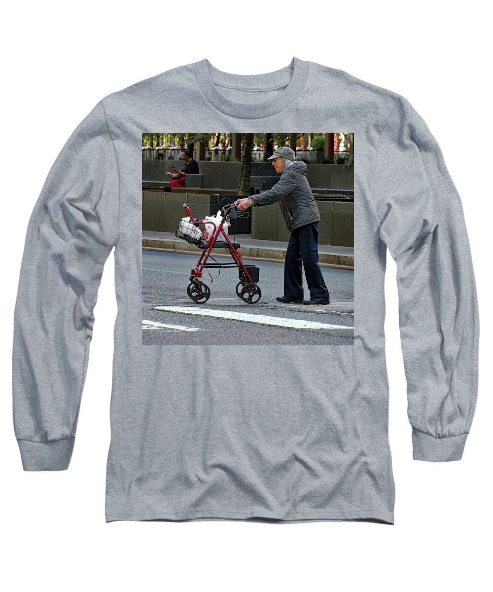 10.22.17_a Img2258 C Long Sleeve T-Shirt featuring the photograph Crossing The Street #3 by Dorin Adrian Berbier