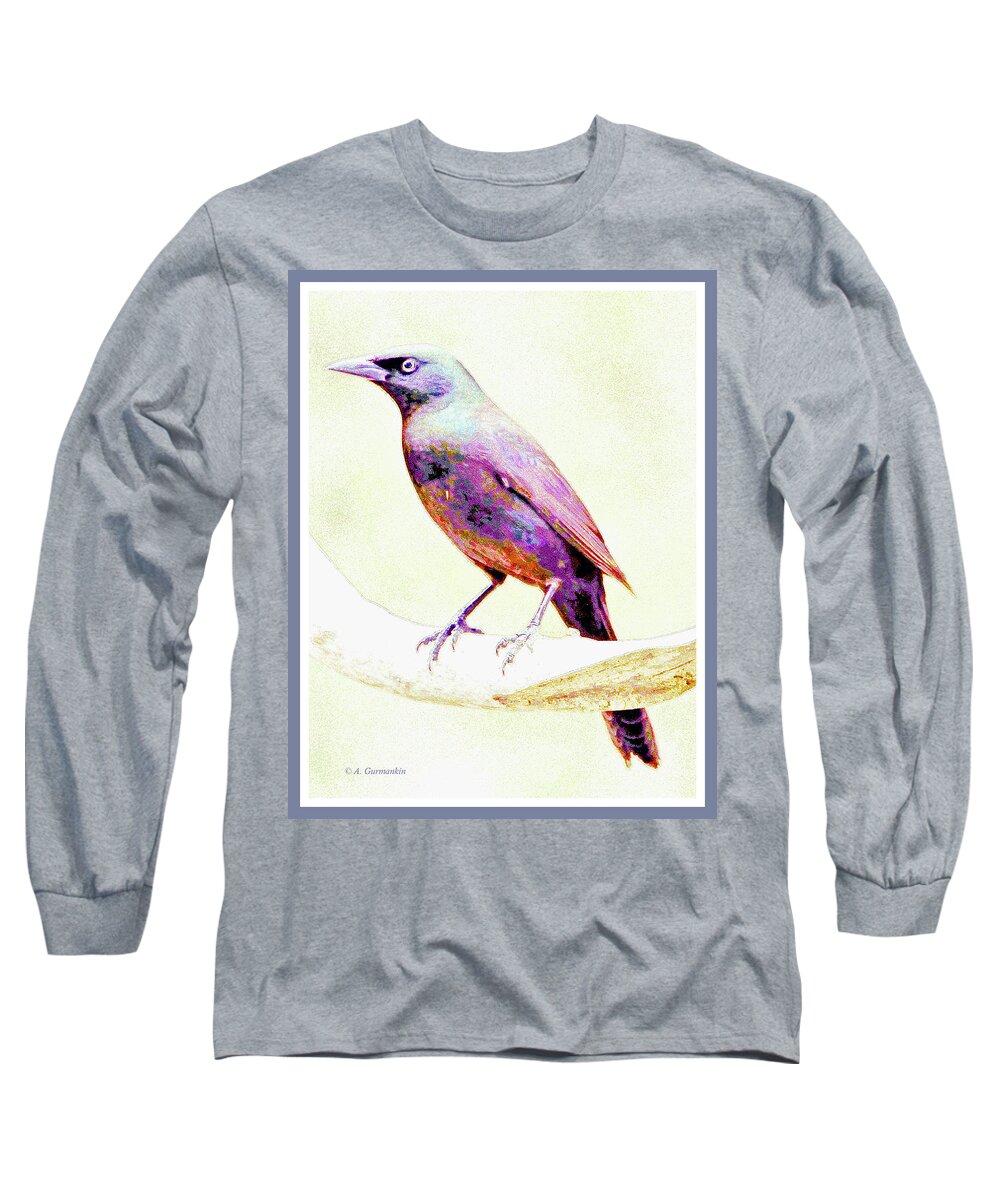 Great-tailed Grackle Long Sleeve T-Shirt featuring the photograph Great-tailed Grackle #3 by A Macarthur Gurmankin