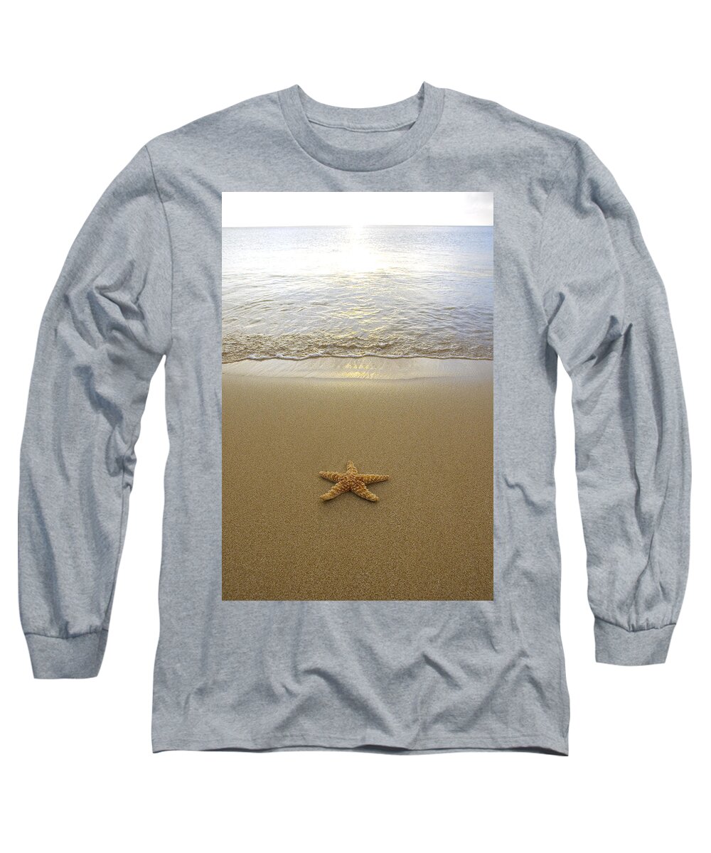 Animal Art Long Sleeve T-Shirt featuring the photograph Starfish on Beach #3 by Mary Van de Ven - Printscapes