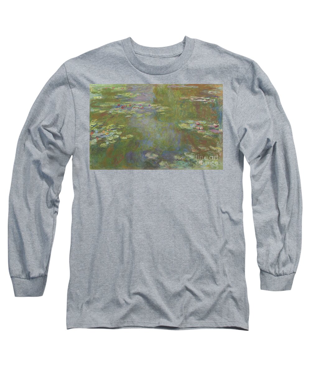 Monet Long Sleeve T-Shirt featuring the painting Water Lily Pond by Claude Monet