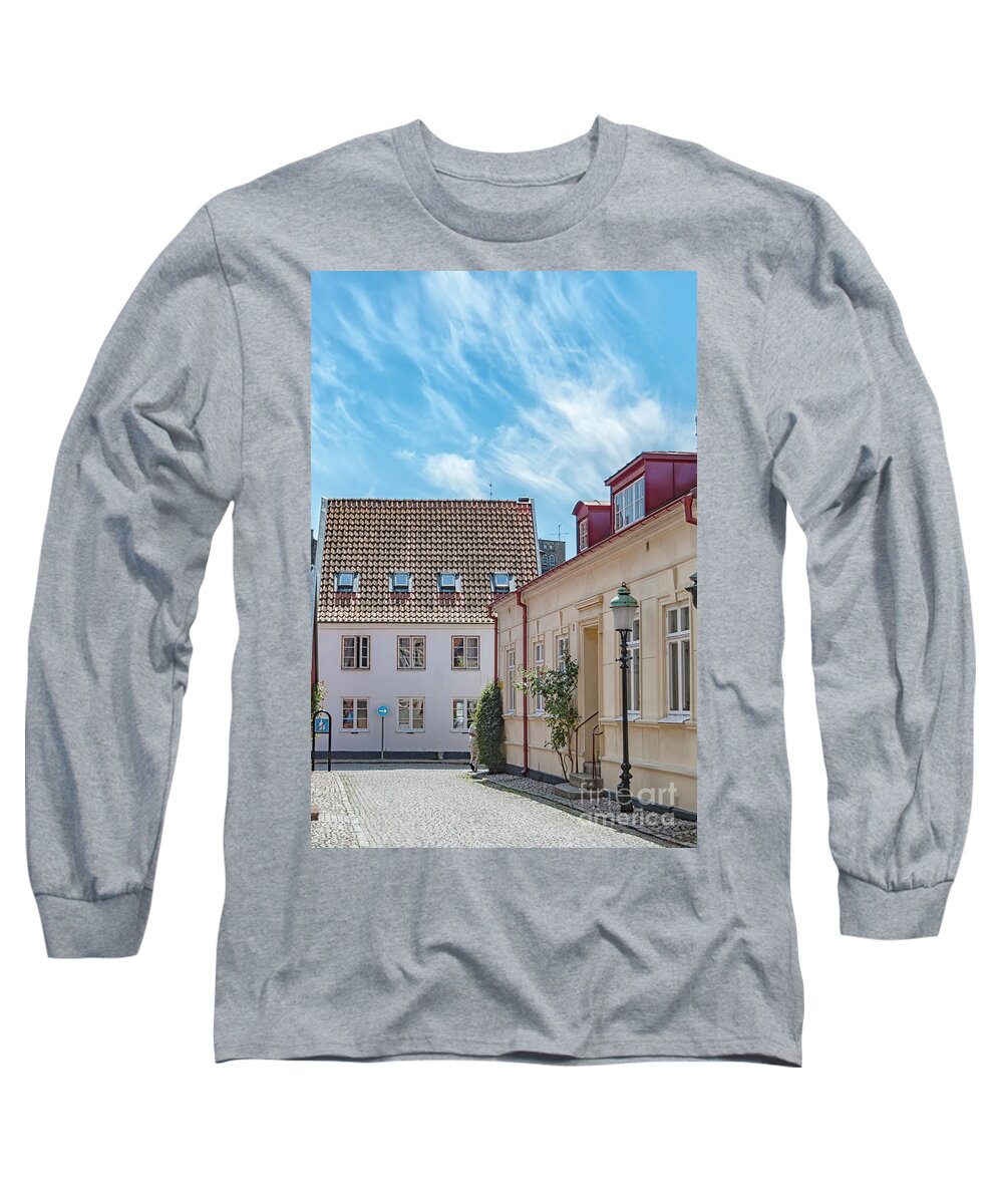 House Long Sleeve T-Shirt featuring the photograph Ystad Street Scene #3 by Antony McAulay