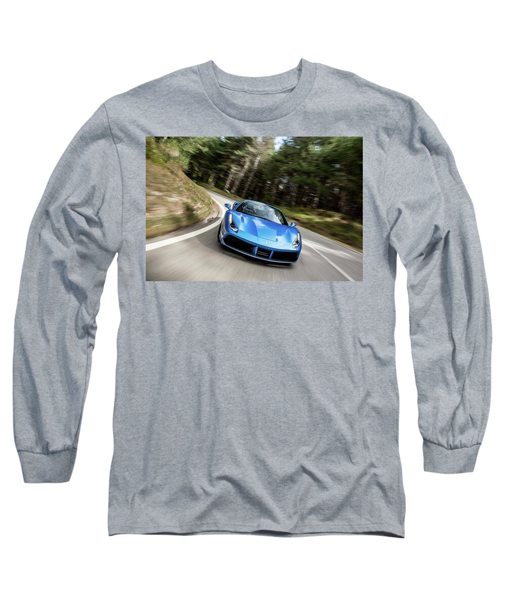 Ferrari 488 Spider Long Sleeve T-Shirt featuring the photograph Ferrari 488 Spider #4 by Jackie Russo