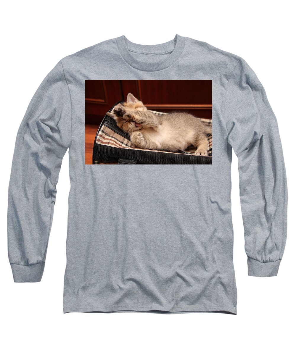 Cat Long Sleeve T-Shirt featuring the photograph Cat #41 by Jackie Russo