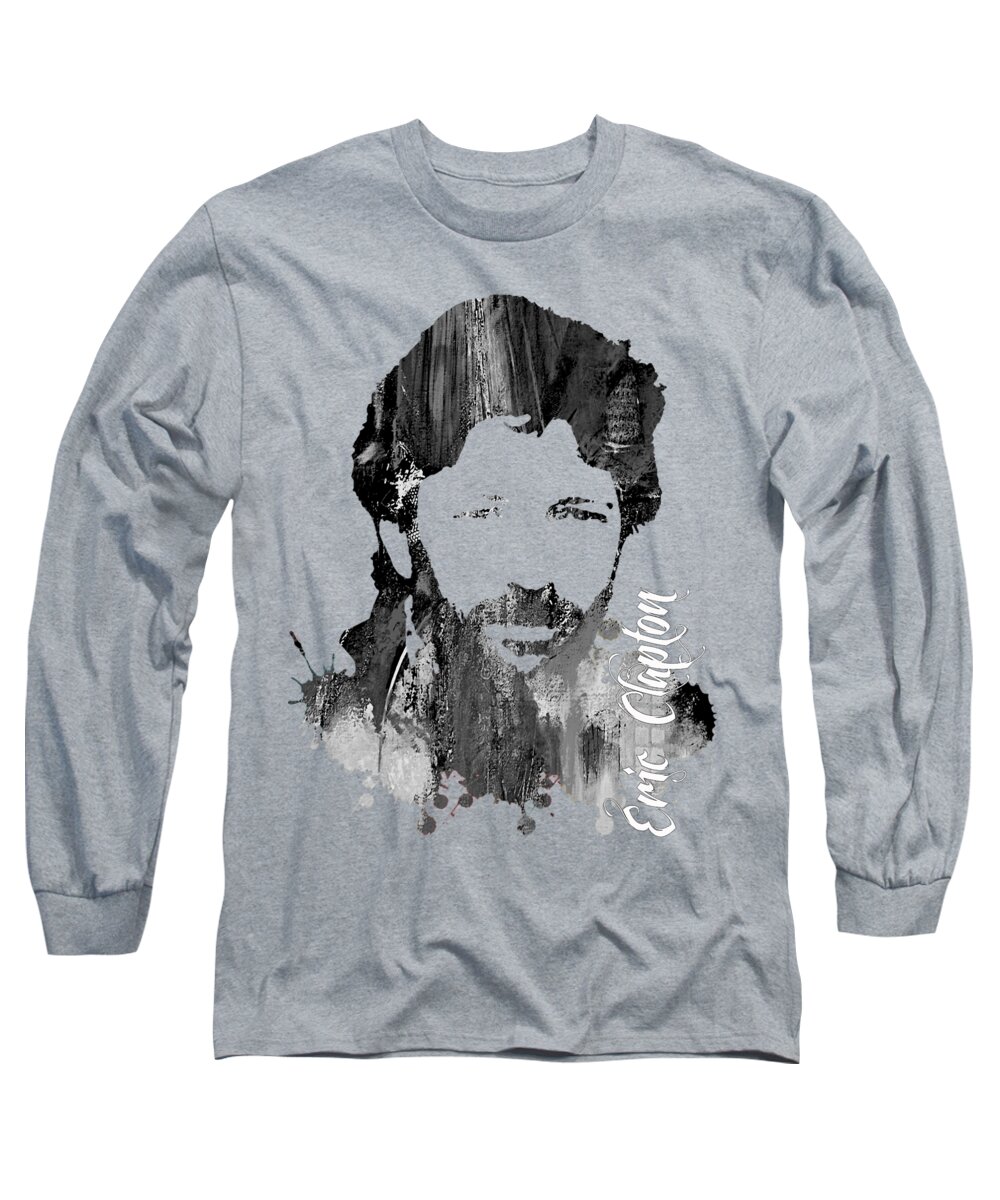 Eric Clapton Long Sleeve T-Shirt featuring the mixed media Eric Clapton Collection #62 by Marvin Blaine