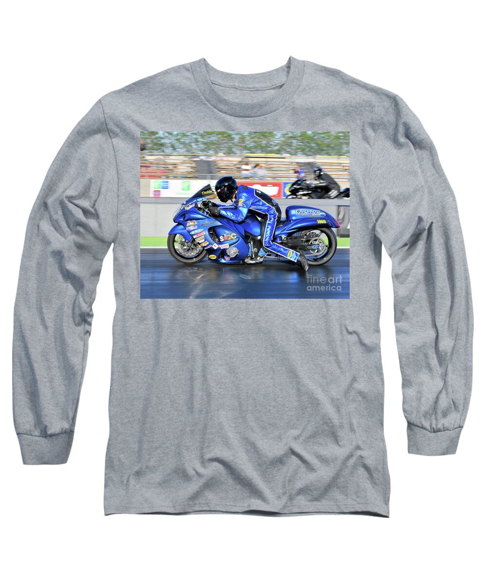 Motorcycle Long Sleeve T-Shirt featuring the photograph Mancup SGMP 2017 by JT #73 by Jack Norton